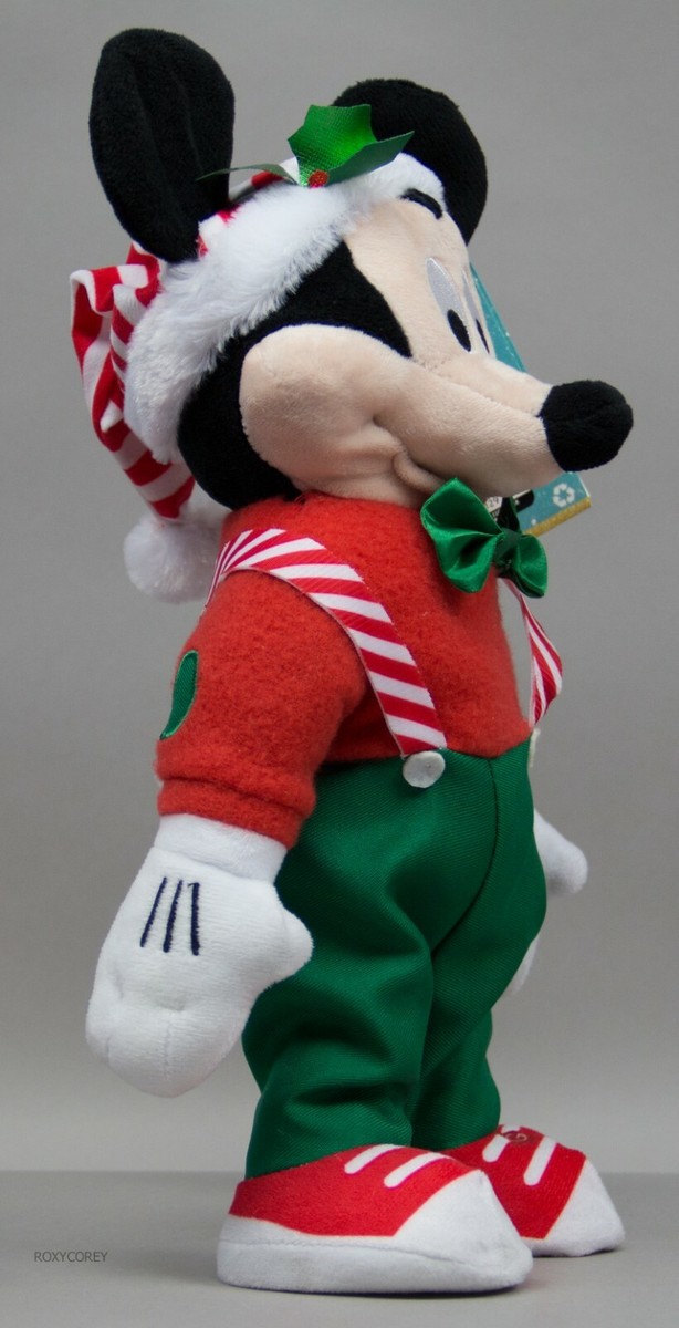 希少な動作品 Shaking Christmas Mickey ぬいぐるみ Disney 14 in Animated Happy Shuffle Mickey Mouse as Cute Elf