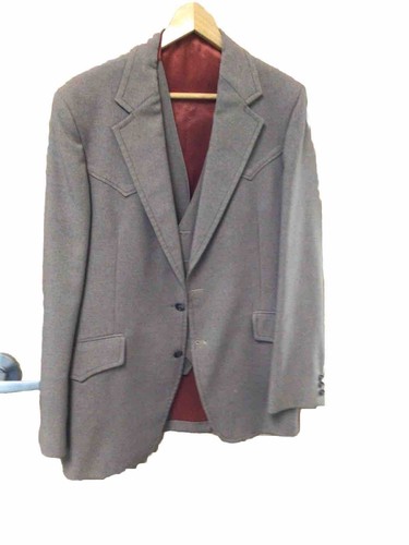 Blazer y chaleco vintage Grand Entry Western Wear 2 piezas forro rojo satinado y marrón 42L - Imagen 1 de 5