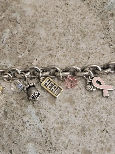 Brighton Power of Pink Chunky Silver Plated Charm Bracelet - Picture 5 of 9