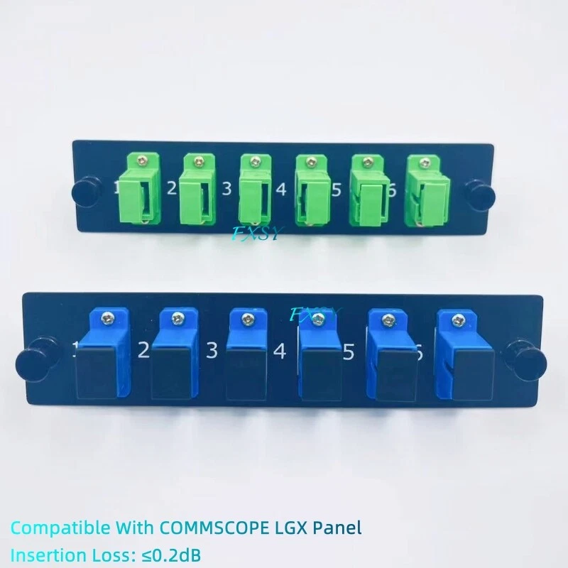 Fiber Optic Adapter Pack Singlemode 6 Simplex Ports SC/UPC Blue SC/APC Green - Image 3 of 4