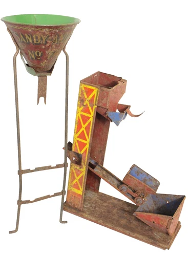 1930s OHIO ART MECHANICAL TIN SAND LIFT COAL LOADER ELEVATOR TOY SANDY ANDY PART