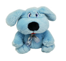CUDDLE WIT BABY BLUE PUPPY DOG W/ BOW 10" VINTAGE STUFFED ANIMAL PLUSH TOY