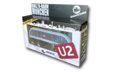 Holzeisenbahn Anhänger U2  U-Bahn München  kompatibel  für Holz Eisenbahn