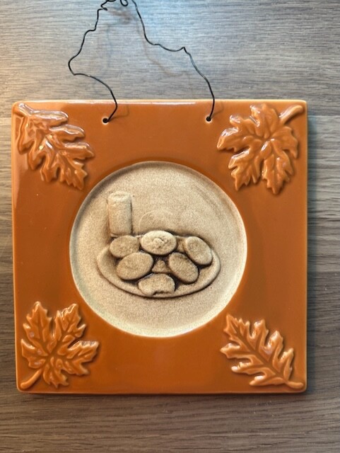 Vintage Ceramic Milk and Cookies Bakery Wall Art Trivet Decor-image