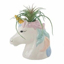 Flora Bunda Artificial Plant Succulent in 6" Unicorn Cute Animal Novelty Pot