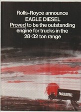 1960s ROLLS-ROYCE EAGLE DIESEL ENGINE for 28-32 Ton Trucks 4p Brochure 260 220