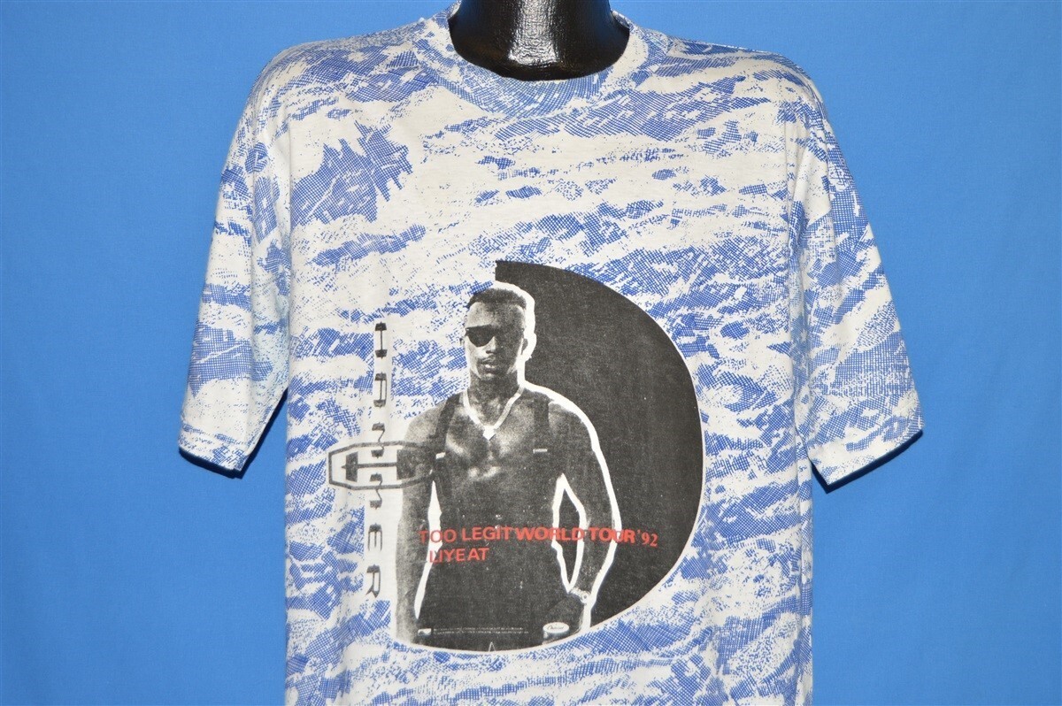 vintage 90s MC HAMMER 2 LEGIT TO QUIT TOO WORLD TOUR 1992 RAP TEES 