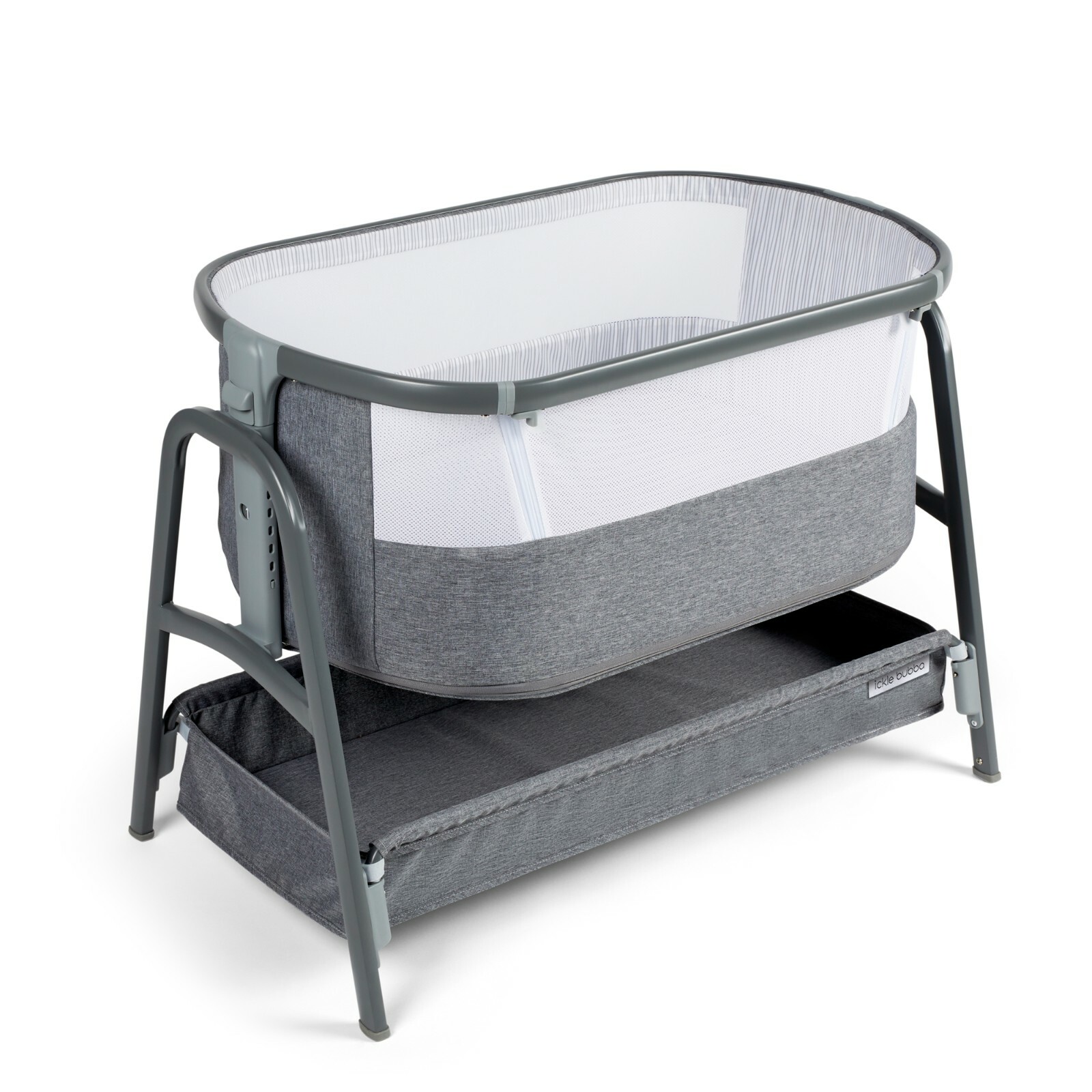 Ickle Bubba Bubba&Me Bedside Crib - Space Grey 11 Ickle Bubba Bubba&Me Bedside Crib – 7 Heights, Mesh Windows, Mattress Included