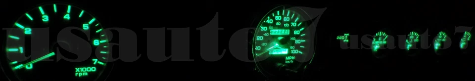 Dash Instrument Cluster Gauge Green LED LIGHT BULBS KIT Fits 87-95 Jeep Wrangler Foto 3 de 4