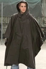 Mil-Tec TecBlack Ripstop Poncho Polyvinylchloride Coated Polyester Construction