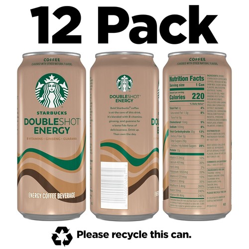 (12 Pack) Starbucks Doubleshot Energy Drink Iced Coffee Beverage, 15 Fl Oz - Picture 2 of 5