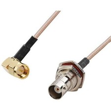 RF pigtail cable SMA male right angle to BNC female RG316 30cm