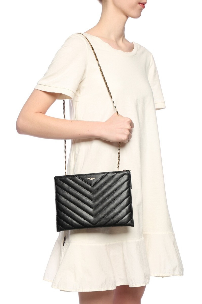 Yves Saint Laurent ブラック サコッシュ NWT NEW Saint Laurent YSL Tribeca Black Quilted Leather