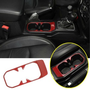 Fit For 2020 Jeep Gladiator JT ABS Red Inner Water Cup Holder Frame Cover Trim Fit For 2020 Jeep Gladiator JT ABS Red Inner Water Cup Holder Frame Cover Trim