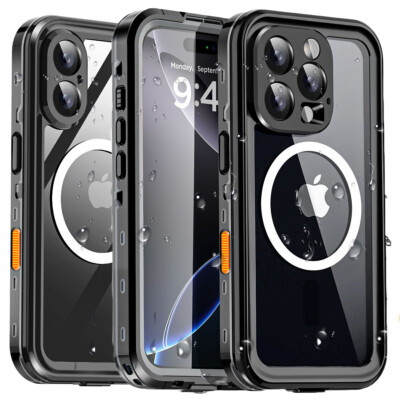 MagSafe Waterproof Case For iPhone 16 Pro Max/16 Pro Shockproof Heavy Duty Cover