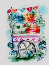 CART & FLOWER POTS SEE photo 2  ITEM 5543  U GET ART IMPRESSIONS RUBBER STAMPS