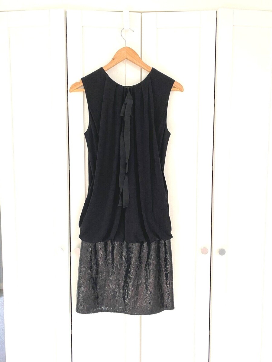 drop waist sequin mini dress 16arlington Drina Black Sequin Crepe Belted Mini Dress main image 0