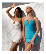 Women Mini Dress Club Party Casual Dresses Black / White / Blue