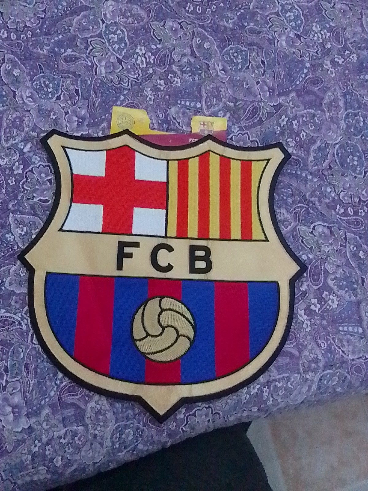 escudo futbol club Barcelona bordado de 20 cm ancho por 20 cm alto