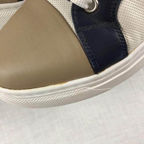 Baldinini Mens Logo- Embossed Leather Sneaker Blue/Tan Size 40 🇮🇹 796302 - Picture 8 of 10