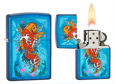 SUNNY BRIANのZippo ZIPPO KOI FISH Blue CERULEAN Discontinued Color Lighter Good