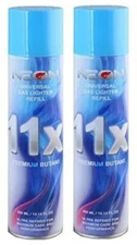 Neon Lighter 11X Gas Refill Butane Fluid Fuel Refined 300ml 10.1 (Pack of 2)