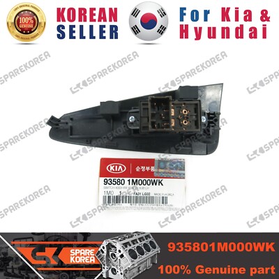 Genuine/OEM 935801M000WK SWITCH ASSY-RR P/WDO SUB LH for Kia Forte (Cerato)