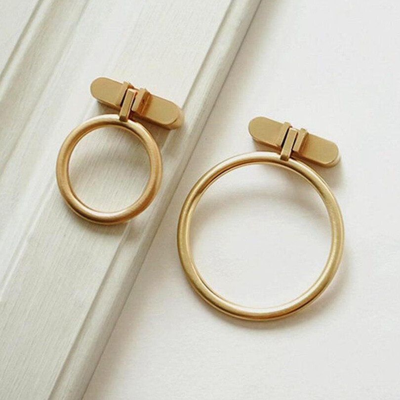 1.25" Brass Drop Ring Knob Cabinet Door Knobs Handle Pull Drawer Knobs Pulls  | eBay
