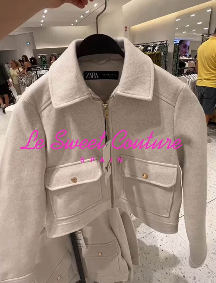ZARA WOMAN SS24 ECRU SOFT ZIP-UP JACKET BOMBER ALL SIZES