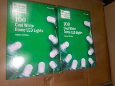 Lot 2 Home Accents Holiday 100 Cool White LED Dome String Lights 29 ft Christmas