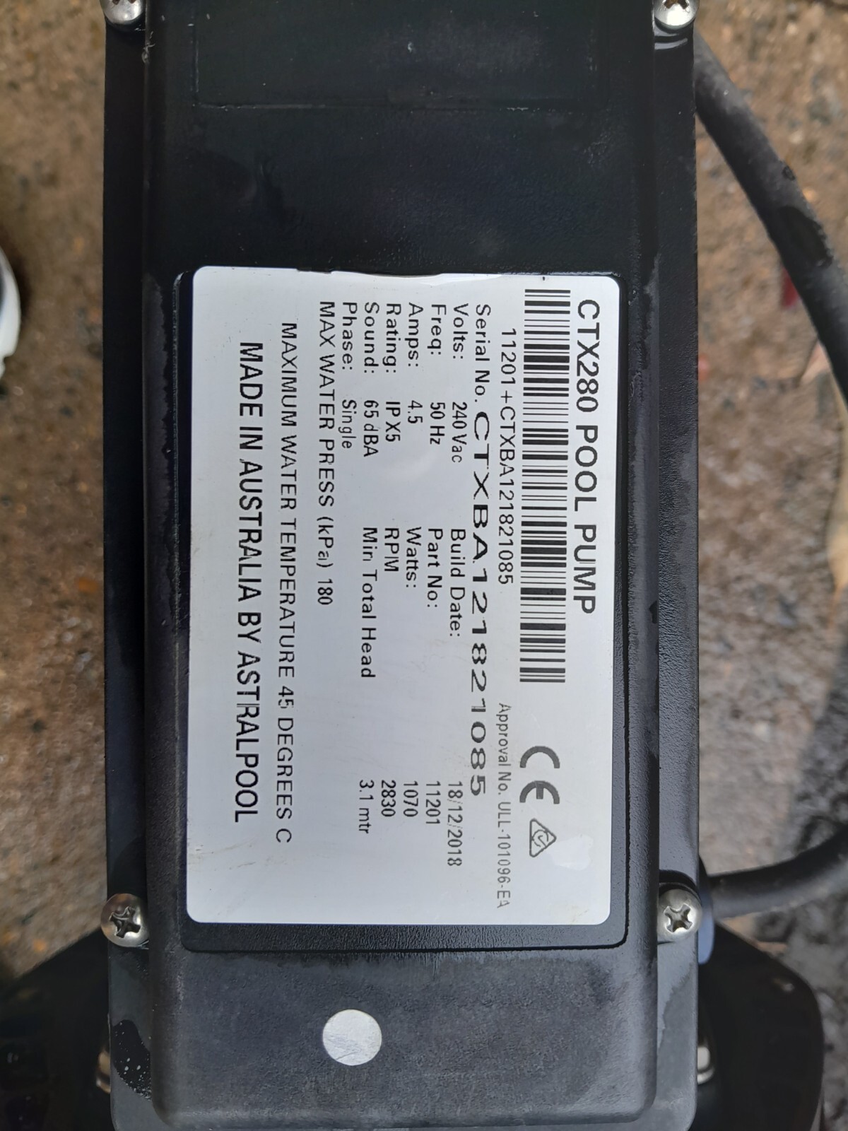 Astral Pool Pump Single Phase 240V CTX280/CTX 400/CTX 500 eBay