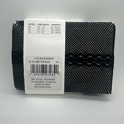 Hanes Style Essentials SE Back Seam Net Tights Black M/L - Picture 6 of 6