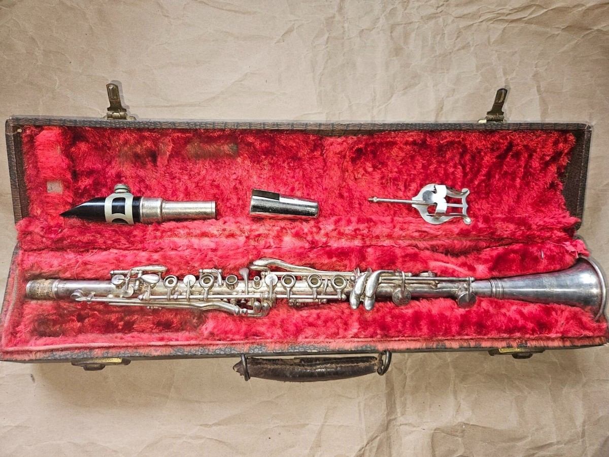 Grinnell Bros. Wolverine Silver-Plated Metal Clarinet, USA, Very