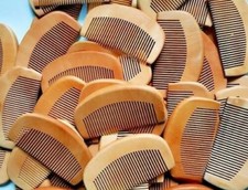 Peach Wood Fine Tooth Beard Care Combs Wooden Comb Custom LOGO barber comb