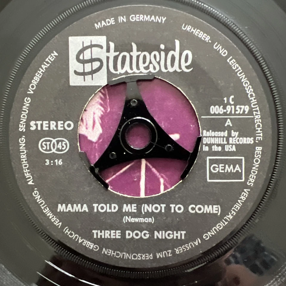 Three Dog Night – Mama Told Me (Not To Come 7'' IMPORT 1970 TESTED EX VIDEO CLIP - Image 3 of 4