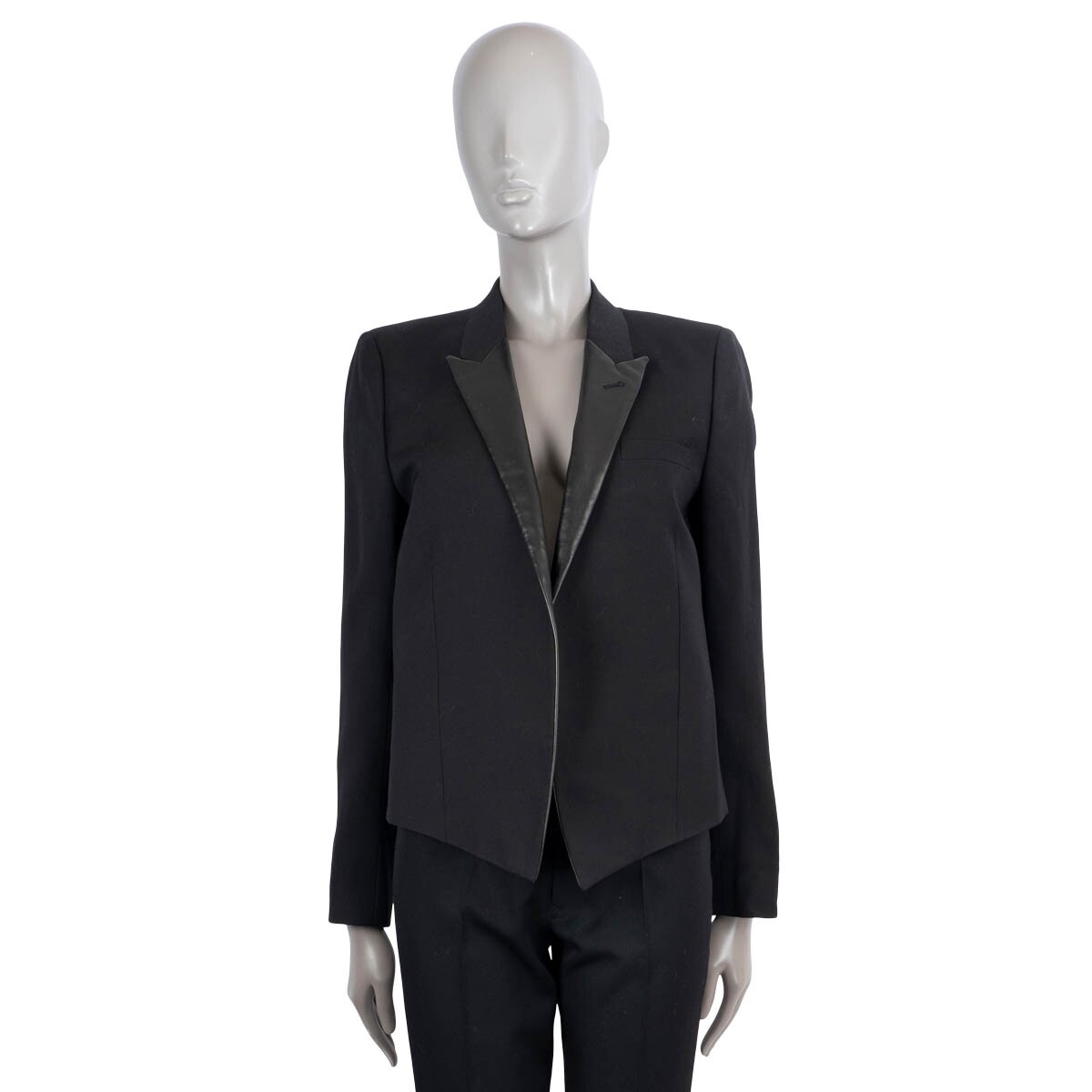 ジャケット Saint Laurent Black Satin Blazer Saint Laurent Single-Breasted Blazer Jacket | Neiman Marcus
