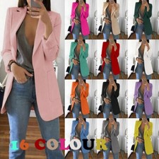 Damen Langkragen Blazer Anzug Jacke Damen For...