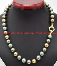 New Natural 8/10/12mm Multicolor Shell Pearl Gems Round Beads Necklace 16-28in