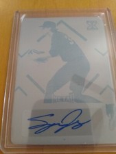 SPENCER JONES 1/1 AUTO RC 💥📈 2022 LEAF METAL CYAN PRINTING PLATE XRC! YANKEE⭐