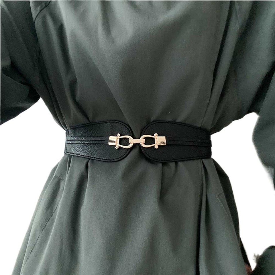 Sweater Jeans Women Cinch Waist Belt Metal Buckle Female Waistband