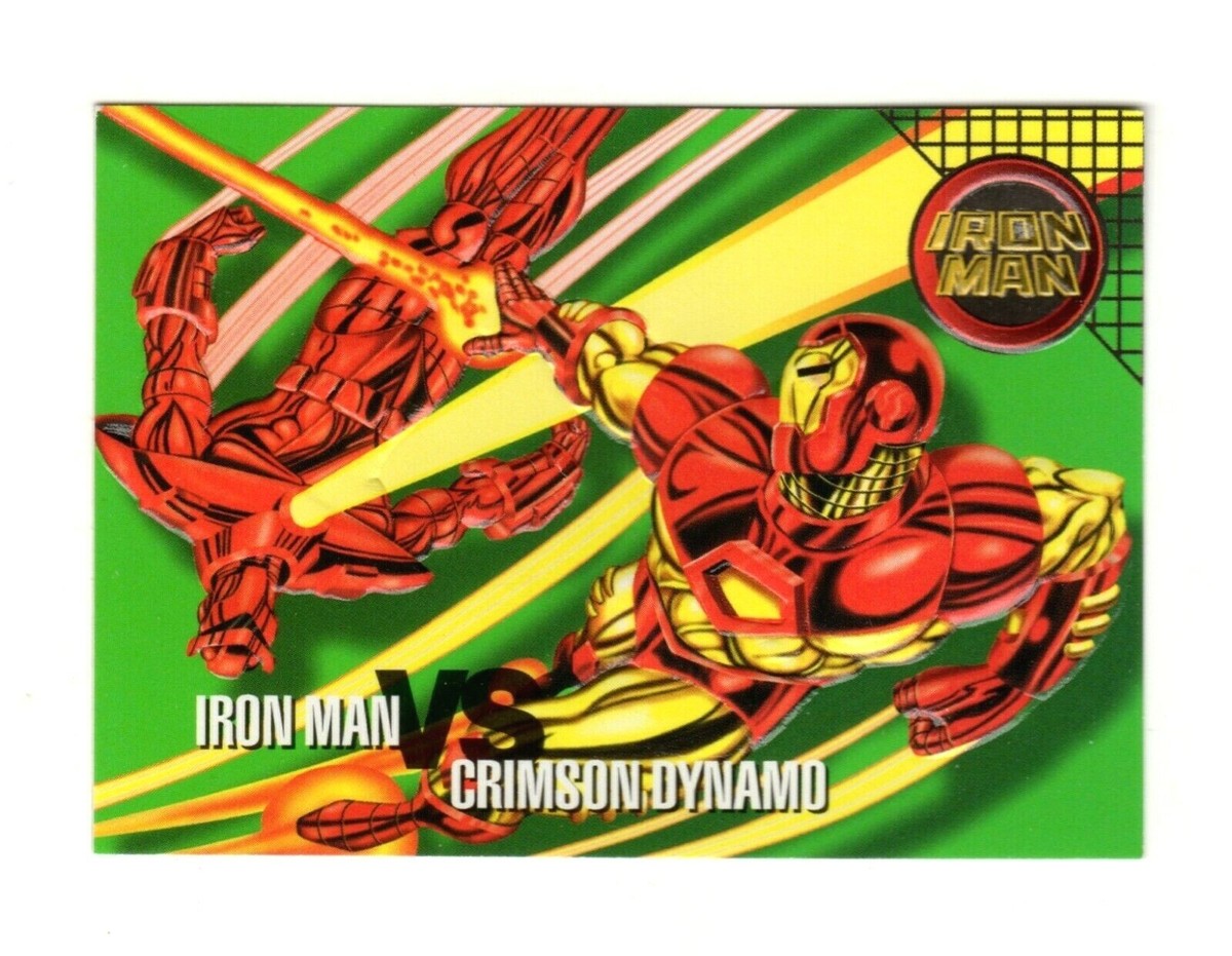 1996 Fleer/SkyBox Marvel Vision Card #96 - Iron Man vs Crimson