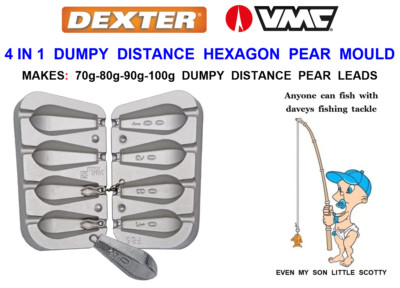 4 IN 1: DUMPY DISTANCE HEXAGONAL PEAR MOLD MEERESANGELN KARPFEN BLEI GEWICHTE