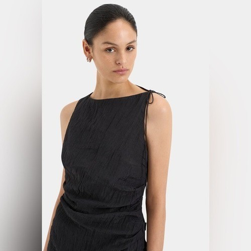 SIR the Label / Ligeria crinkle open back Cut Out black mini Dress 2 us 6 - Picture 4 of 7