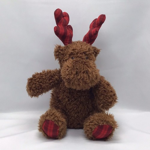 "Felpa de reno Bath & Body Works 12"" Navidad peluche marrón a cuadros regalo" - Imagen 3 de 15