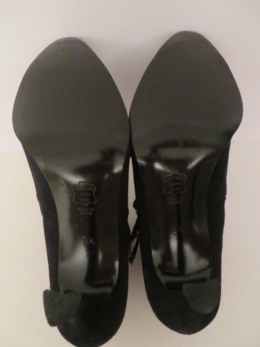 Vintage Y2K CHARLES JOURDAN Paris Sz 8 8.5 Women Suede Leather Black Boots Heels - Picture 6 of 8