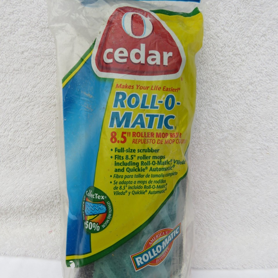 O-Cedar Roll O Matic Roller Mop Refill Wave Sponge 8.5" New Sealed ...