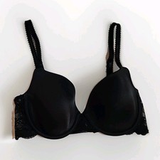Wacoal French Garden T Shirt Full Cover Underwire Bra sz 32D Lined 85340 Black
