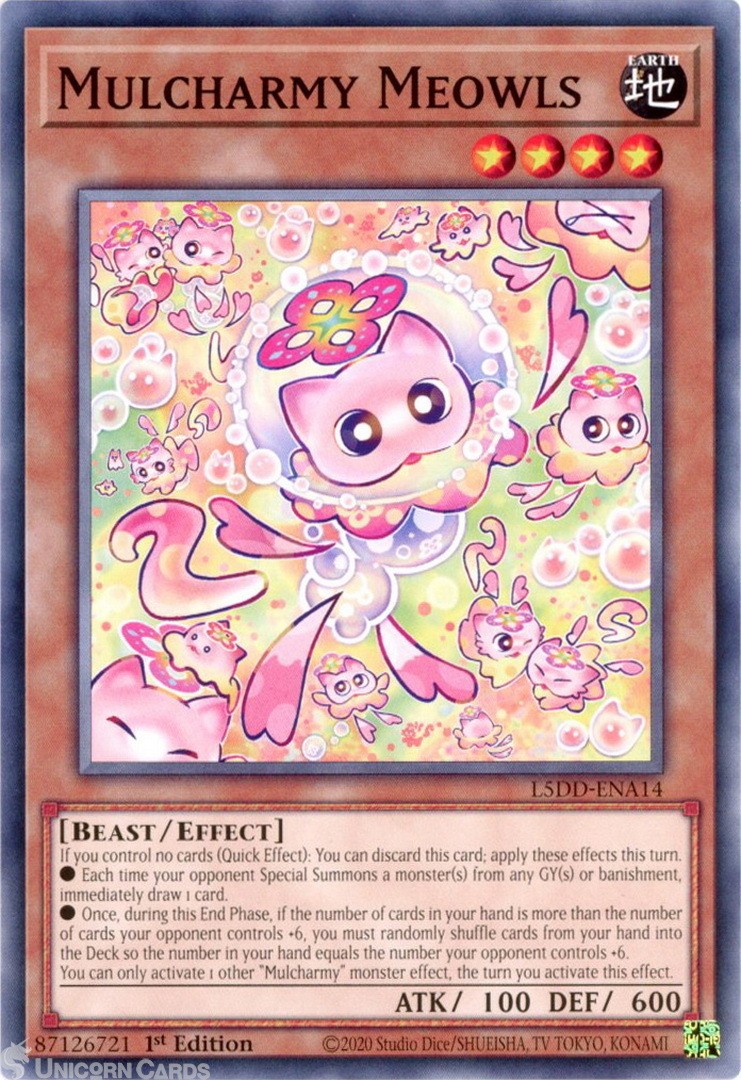 L5DD-ENA14 Mulcharmy Meowls : Common 1st Edition Mint YuGiOh Card