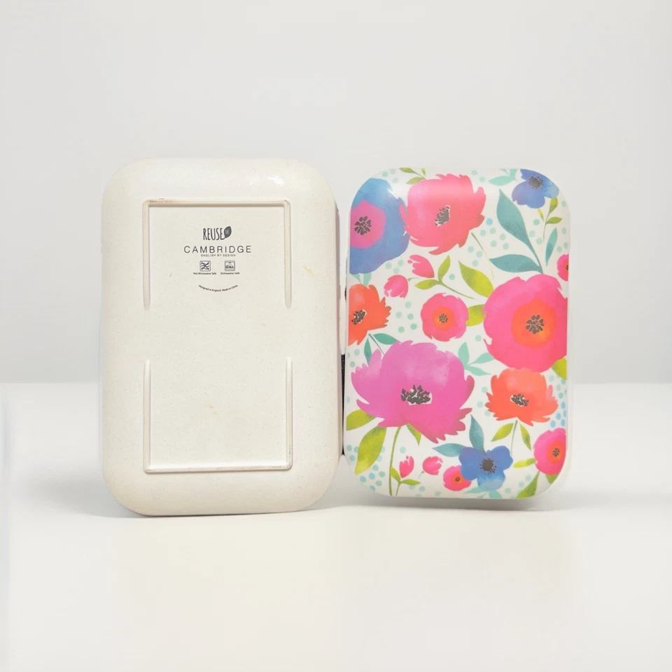 Cambridge Eco бамбука ланч-бокс с крышкой - цветочный - отличном состоянии - Изображение 4 из 4