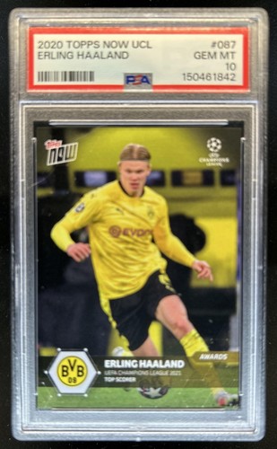 2020 Topps Now UEFA Erling Haaland #087 Dortmund PSA 10 GEM MINT
